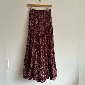 Floral Burgundy Maxi Skirt